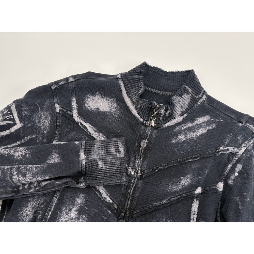 Affliction Live Fast Black Premium Men's Full Zip Sweatshirt Eagle Wings, Large - Picture 8 of 9